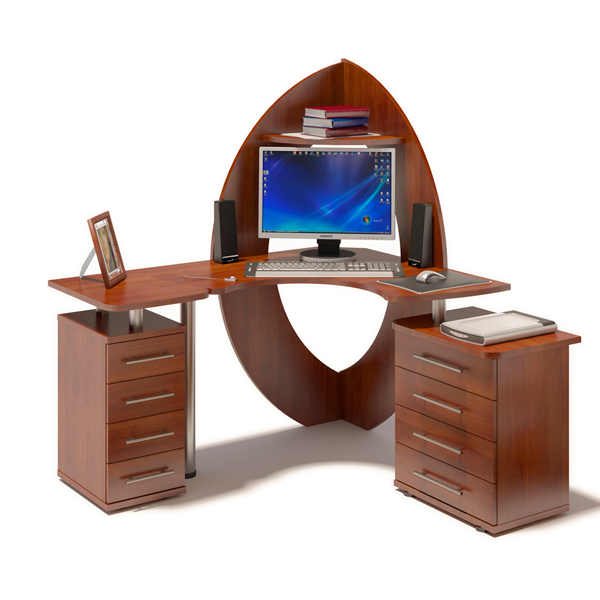 Компьютерный стол «КТ-101 + КТ-102 Испанский орех»