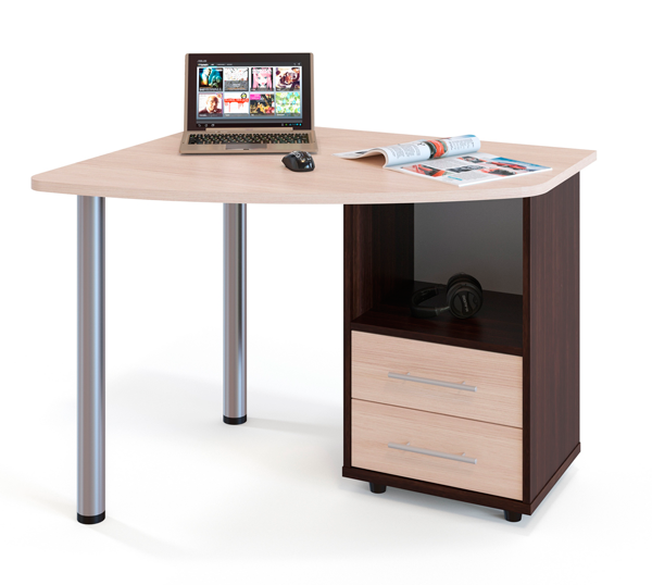 Компьютерный стол «КСТ-102 Венге, Беленый дуб»