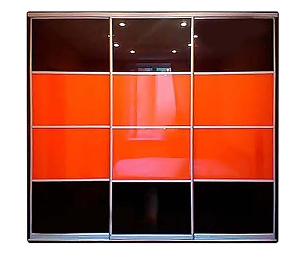 Шкаф-купе «3х дверный Oracal черный, оранжевый»