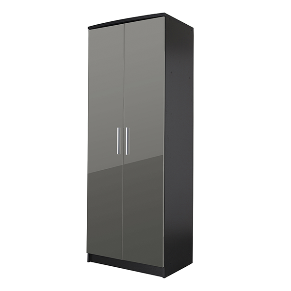 Шкаф распашной «Лофт» со штангой, цвет венге, серый глянец