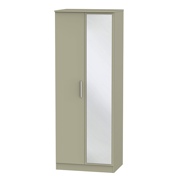 Шкаф распашной «Onika» с зеркалом и с полками, цвет серый