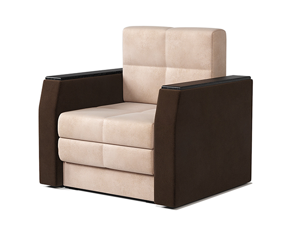Кресло-кровать «Атлант» велюр коричневый с беж