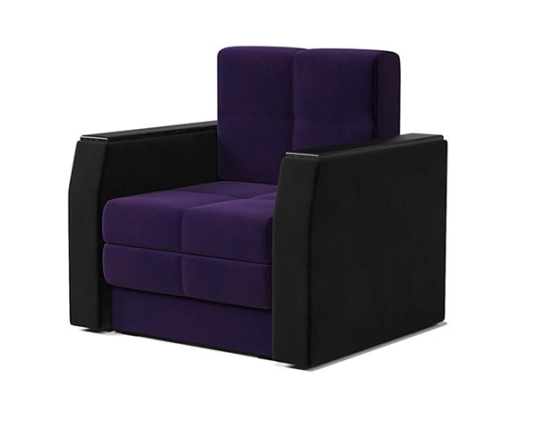 Кресло-кровать «Атлант» велюр фиолетовый с черным