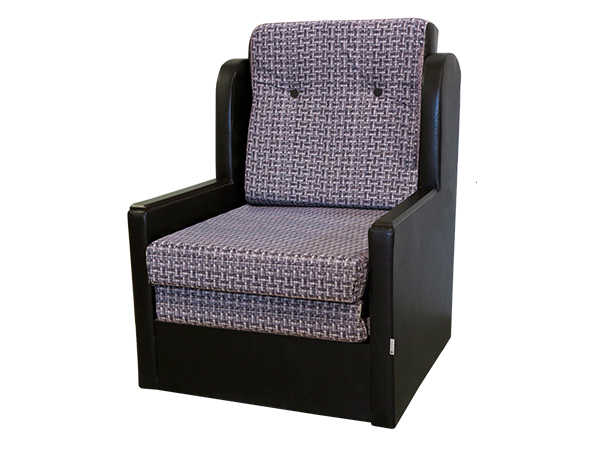 Кресло-кровать «Классика Д» экокожа и серый велюр