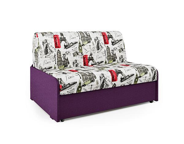 Диван-кровать «Коломбо БП» велюр Париж и рогожка фиолетовая
