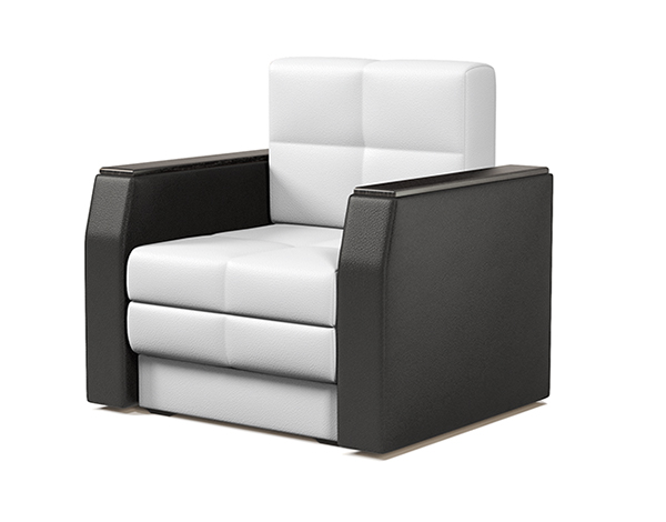 Кресло-кровать «Атлант» экокожа белый с черным